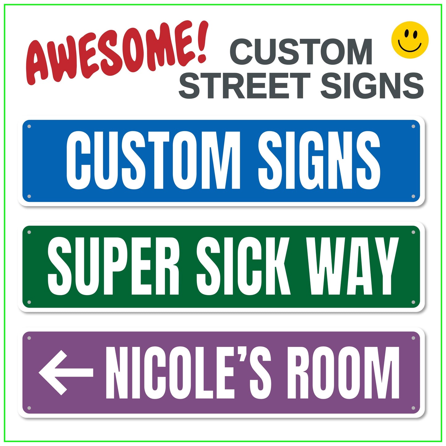 Custom Street Sign - sample print