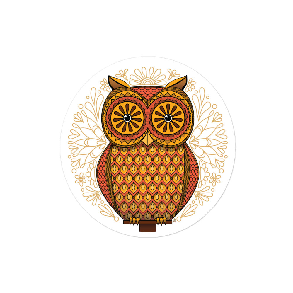 Owl Circle Sticker