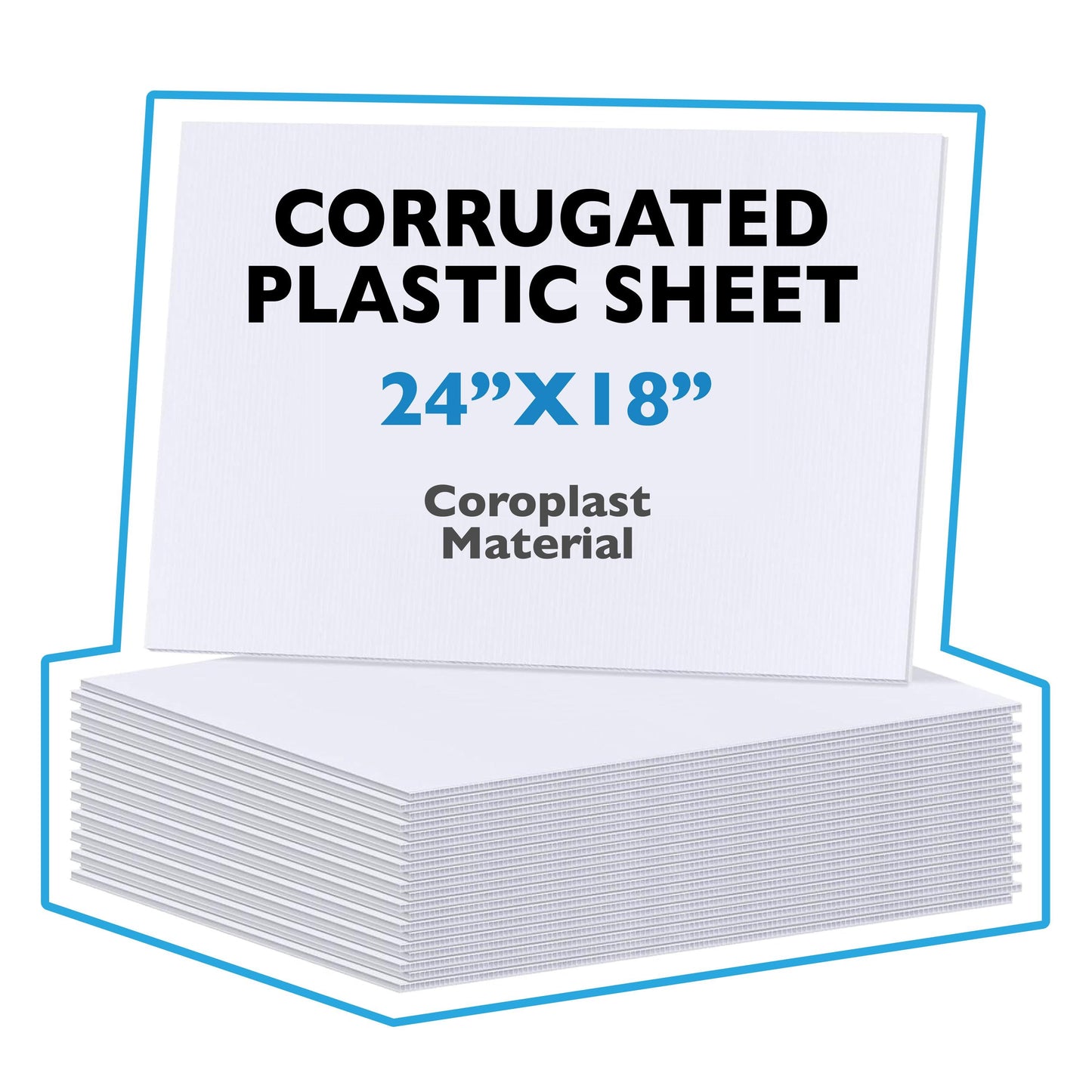 Corrugated Plastic White Sign Blanks - 24"x18" - 4mm Coroplast Sign Boards
