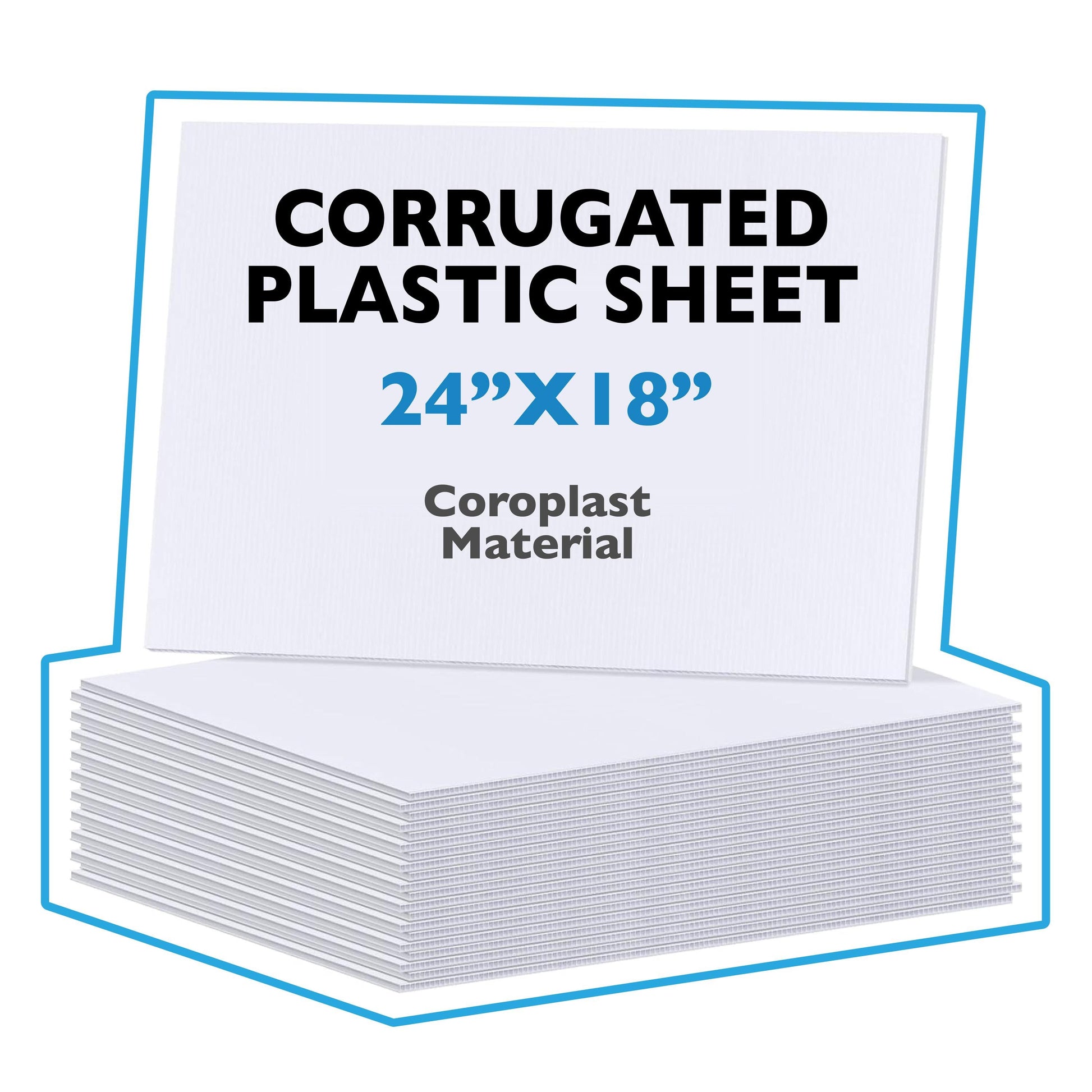 Corrugated Plastic White Sign Blanks - 24"x18" - 4mm Coroplast Sign Boards