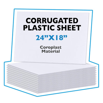 Corrugated Plastic White Sign Blanks - 24"x18" - 4mm Coroplast Sign Boards