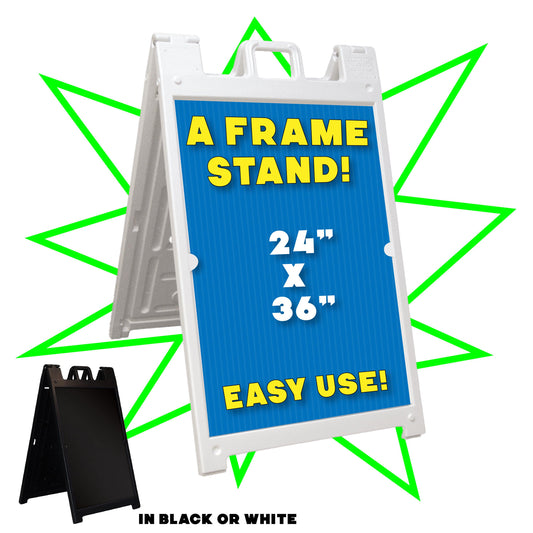 A Frame Stand, A-Frame Display, Promotional Sign, Business Sign, Side Walk Stand, Heavy Duty, Changable A-stands, Deluxe Signicade