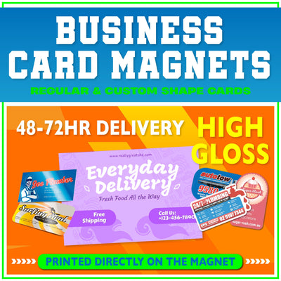 Business Card Magnets, Fast Turn Around, Custom Magnets, High Gloss, Die Cut Options, Amazing!