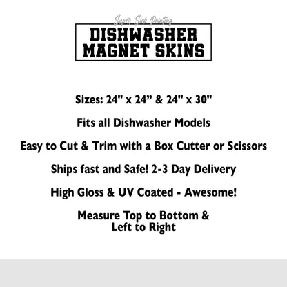 Custom Dishwasher Magnet Cover, High Gloss Kitchen Dishwasher Cover, Magnetic & Decal Vinyl, Kitchen Decor Custom
