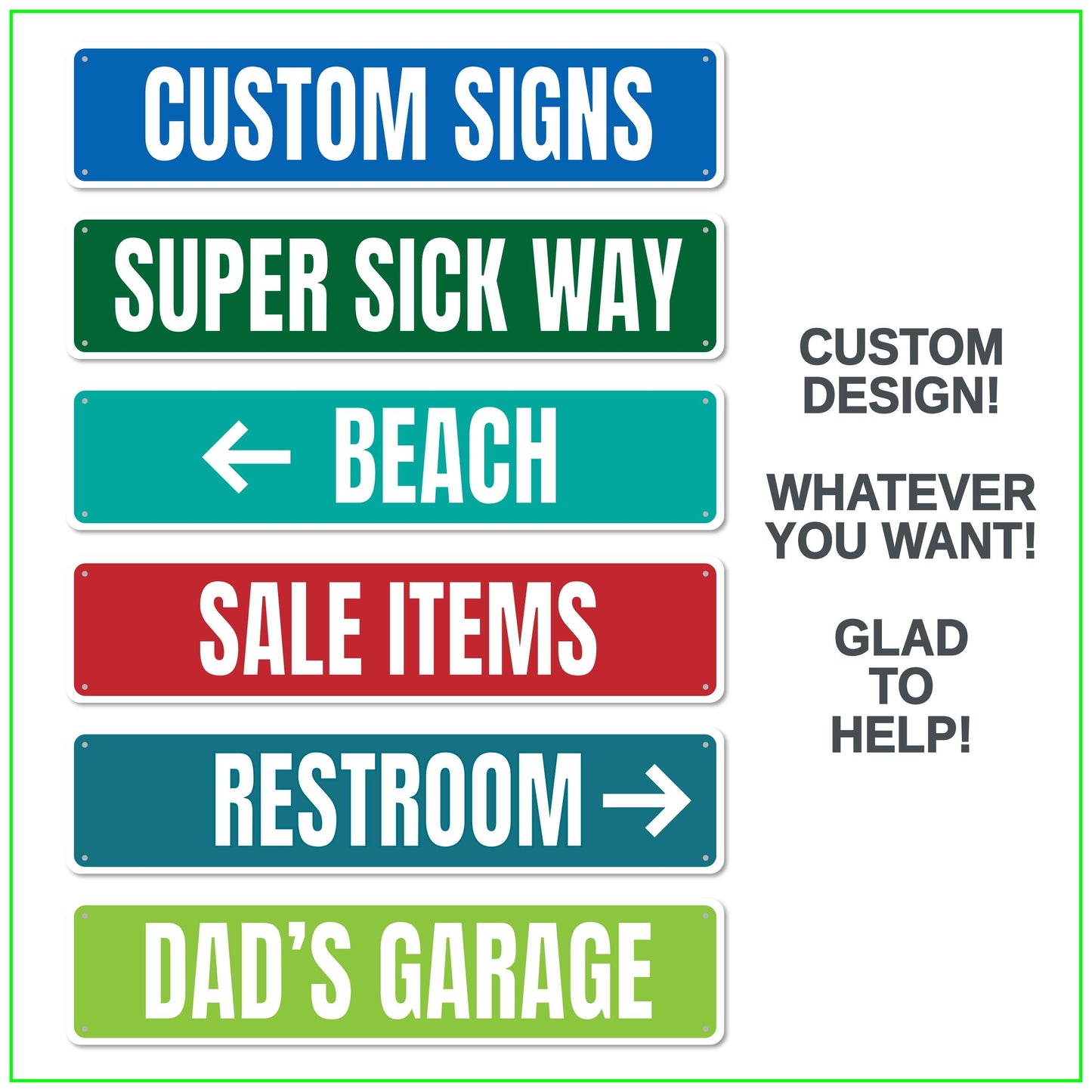 Custom Street Sign - detail view