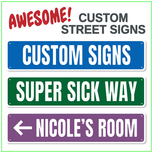 Custom Street Sign, HIGH GLOSS Metal Street Sign, Custom Mile Sign, Personalized Sign, Custom Arrow Sign, FREE Shipping, Custom Name Sign