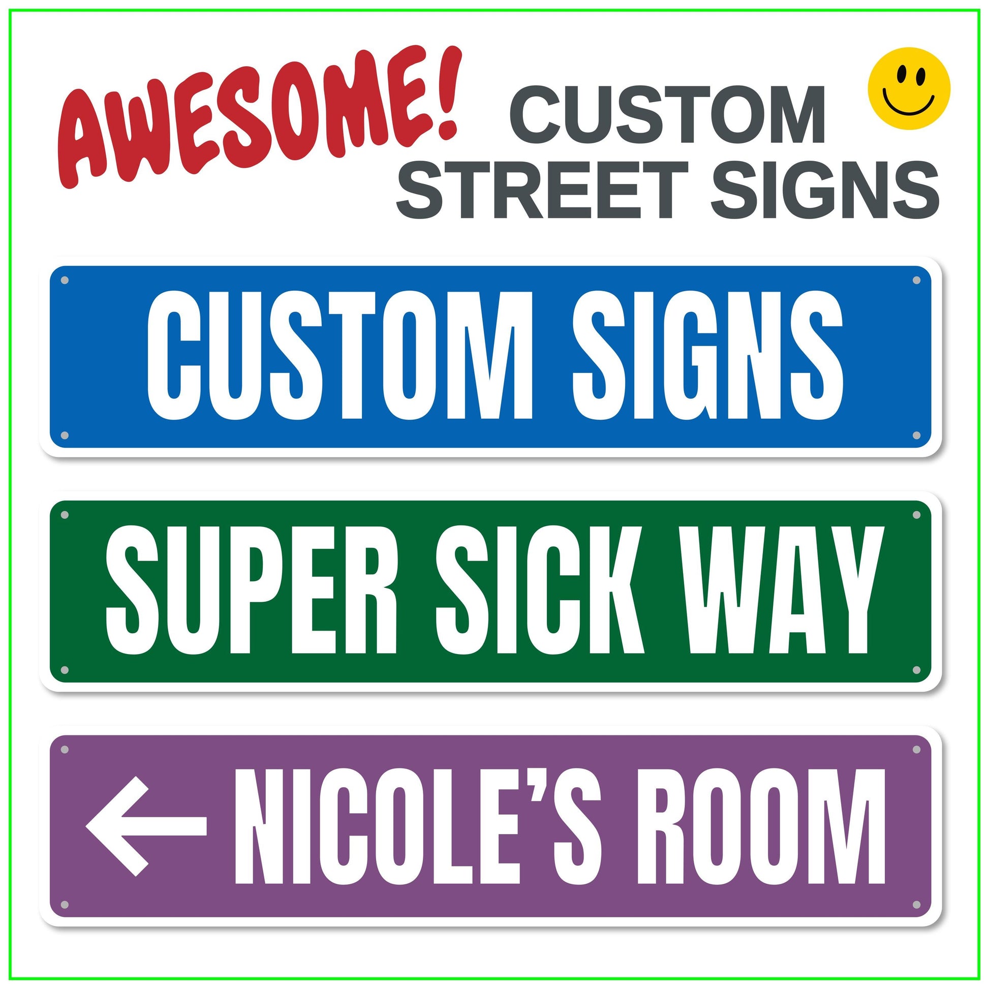Custom Street Sign - sample print