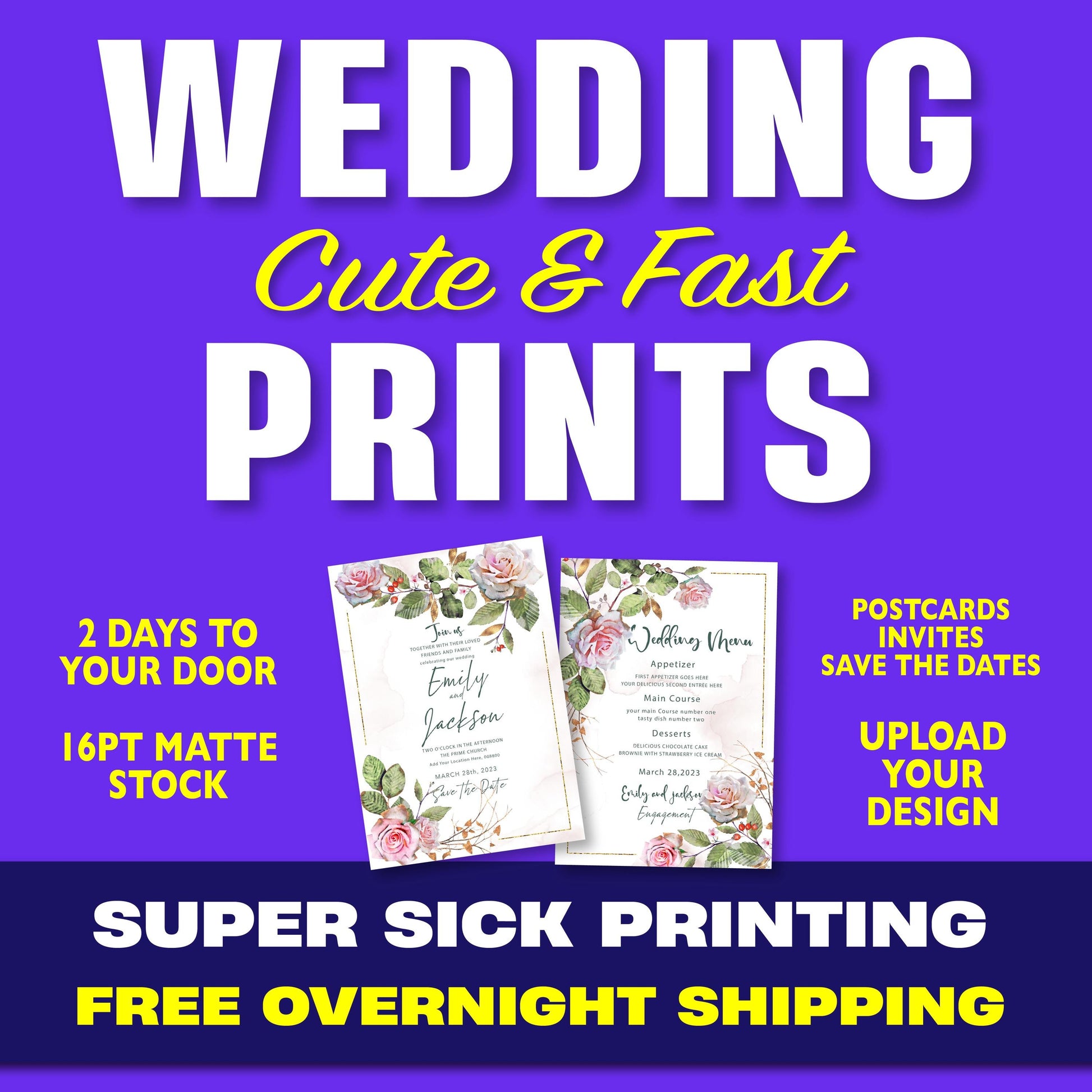 Custom Wedding Invites - Matte - detail view