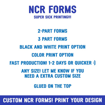Custom 3-Part NCR Forms: Business Invoices, Receipts
