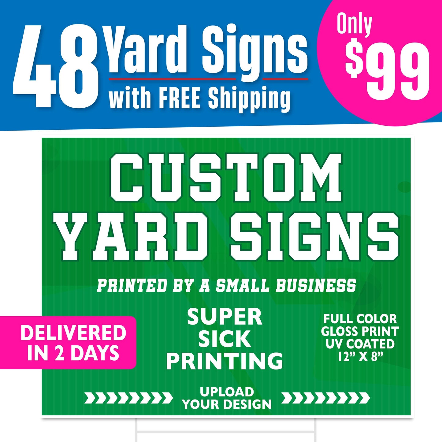 48 Custom Yard SIGN Printing - main product photo