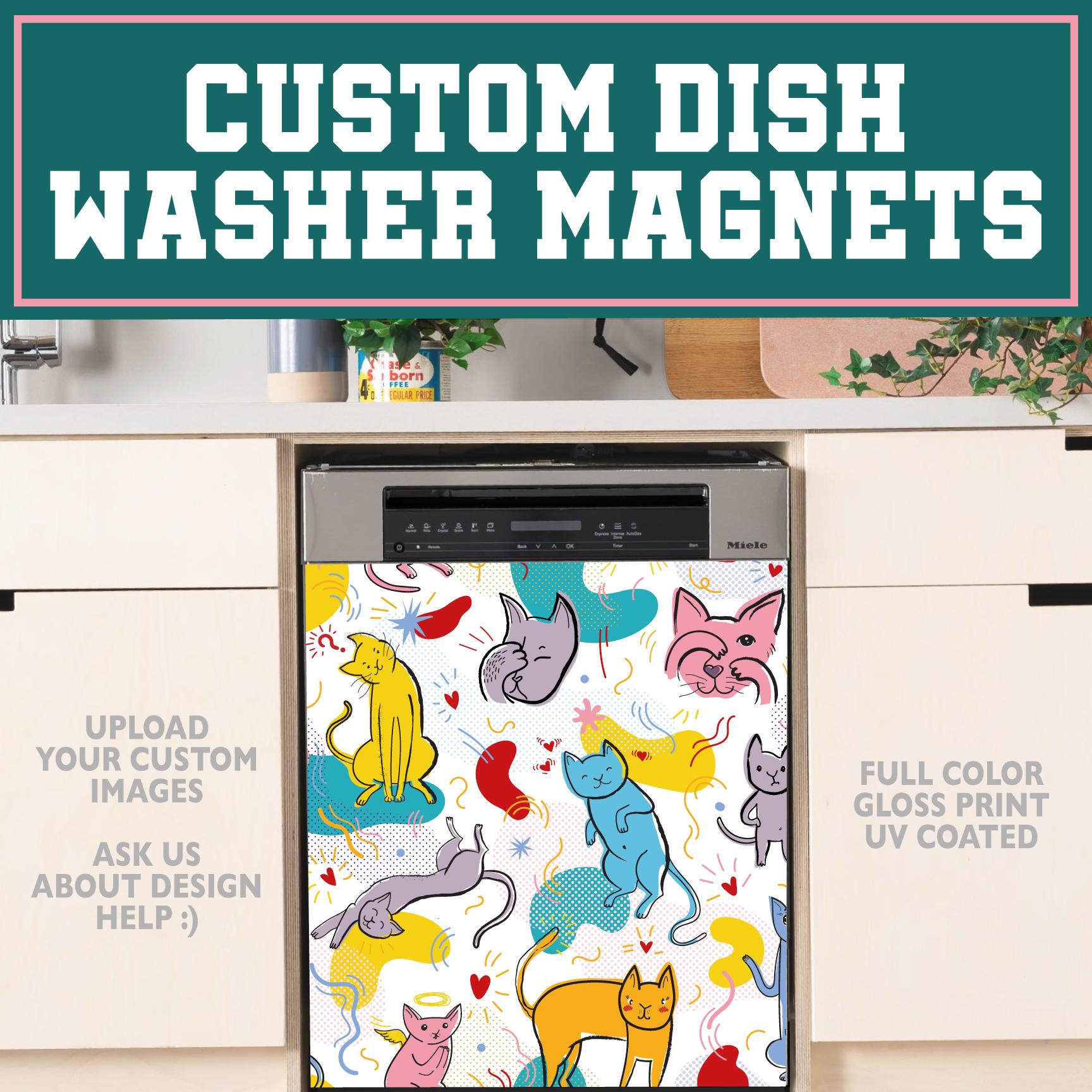 Custom Dishwasher Magnet Cover, High Gloss Kitchen Dishwasher Cover, Magnetic & Decal Vinyl, Kitchen Decor Custom