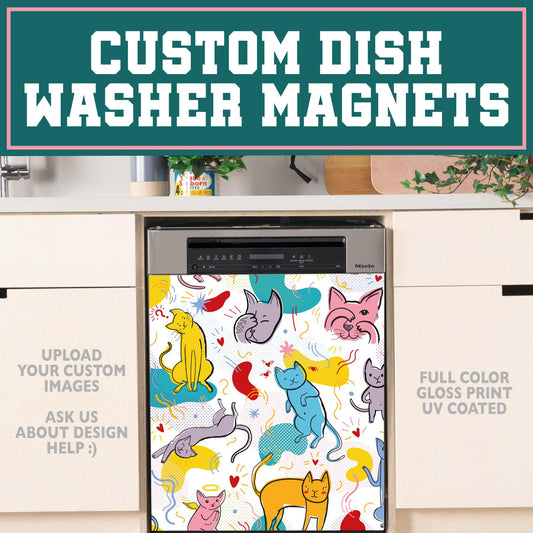 Custom Dishwasher Magnet Cover, High Gloss Kitchen Dishwasher Cover, Magnetic & Decal Vinyl, Kitchen Decor Custom