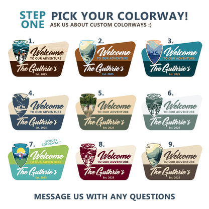 Custom Wedding Welcome Sign, Adventure Wedding Sign, Photo Upload, Fun Colors, super cute
