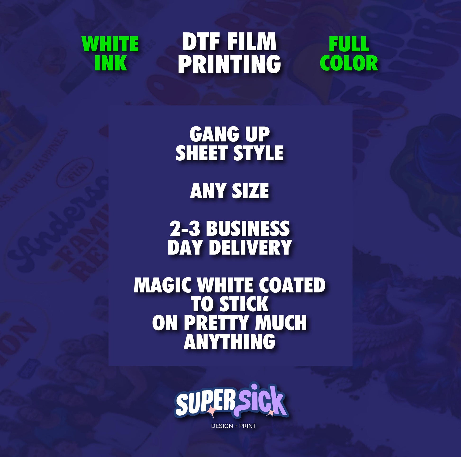 Custom DTF Film Gang Sheets - in use