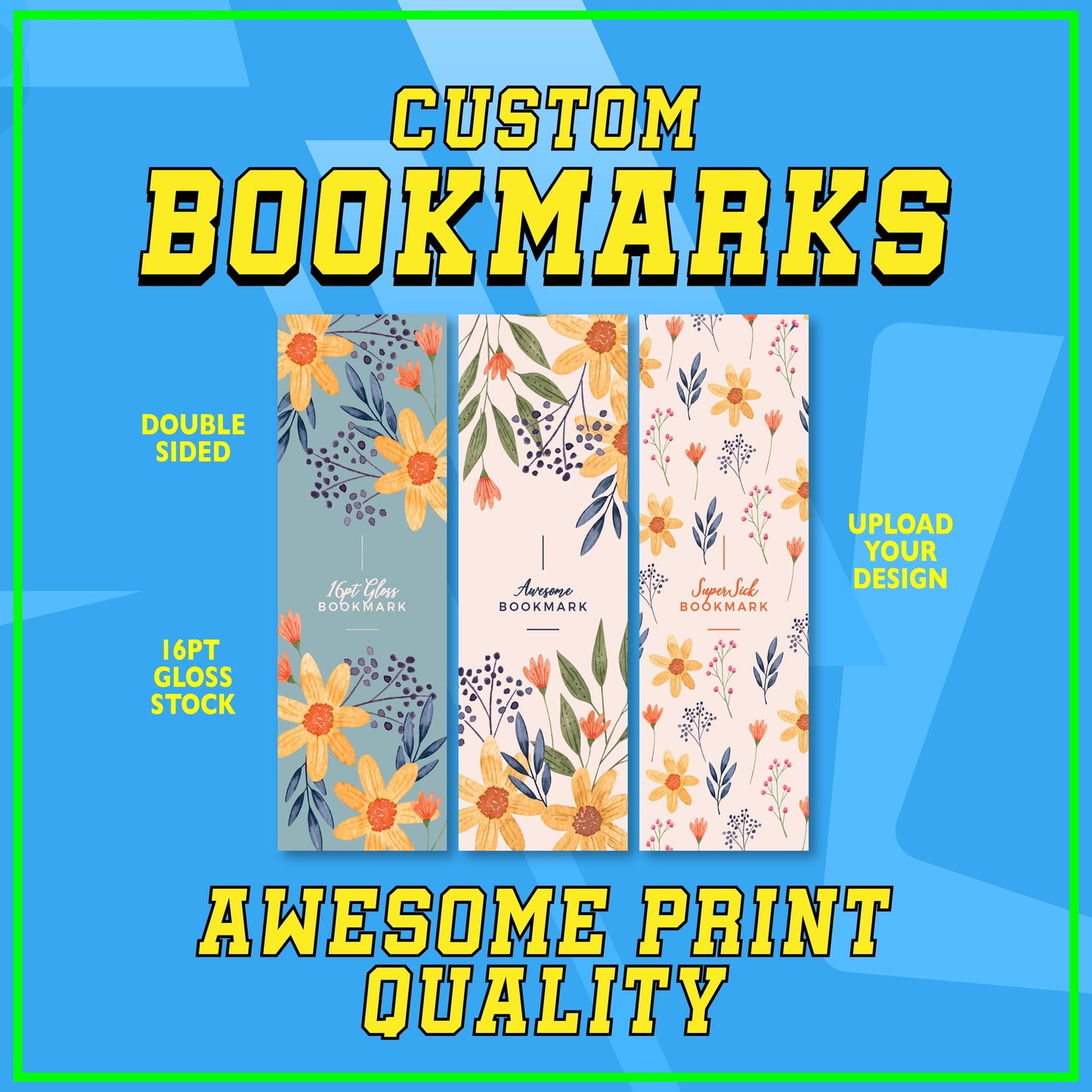 Custom BOOKMARKS, Bookmark Printing, at your door SUPER QUICK Custom Bookmarks Glossy Bookmarks | Free Shipping | Personalized Printing