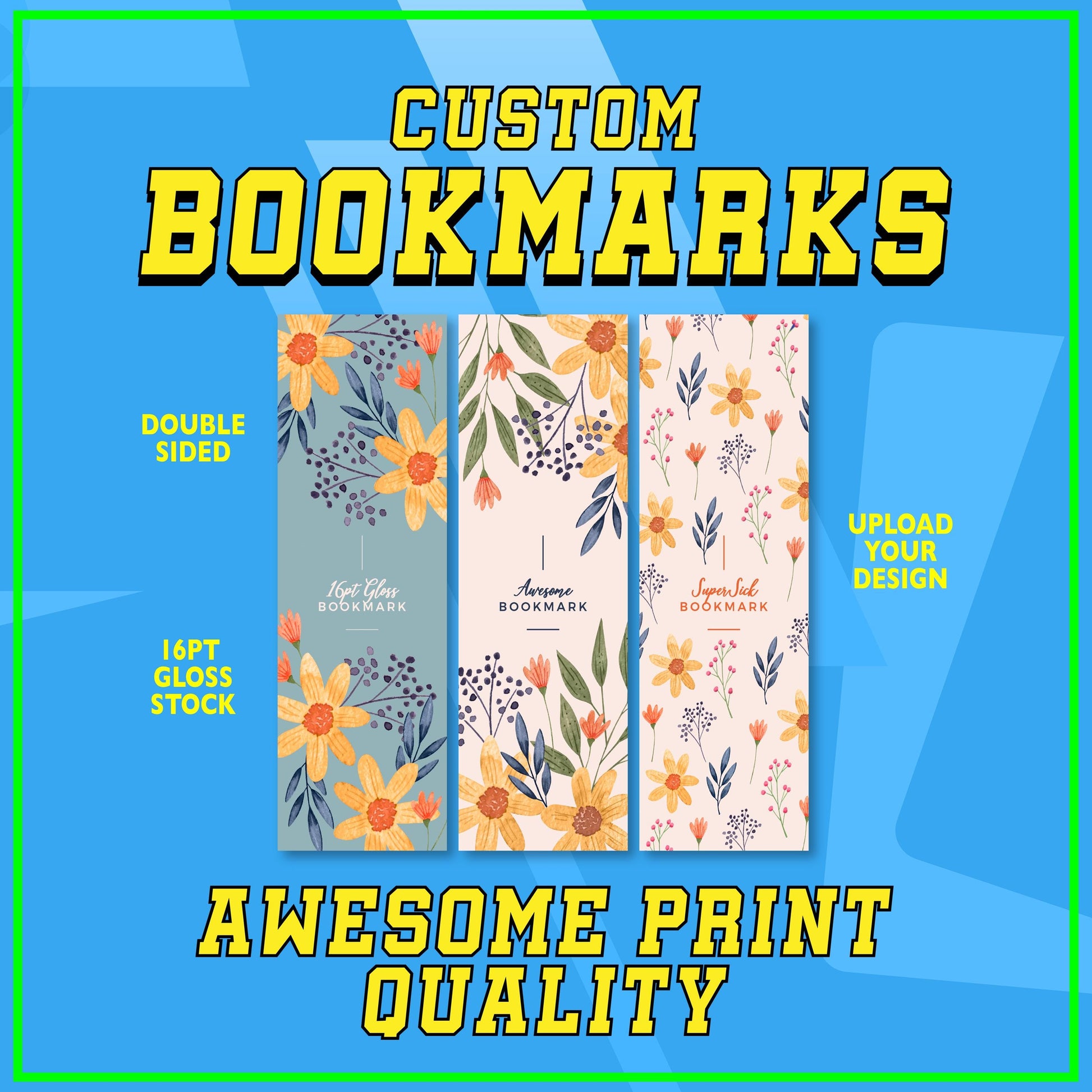 Custom BOOKMARKS, Bookmark Printing, at your door SUPER QUICK Custom Bookmarks Glossy Bookmarks | Free Shipping | Personalized Printing