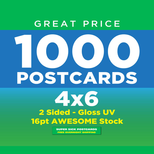 Custom Postcards 1000qty 4x6 Special, Custom AWESOME Printing, Custom Postcards Glossy Postcards, Free Overnight Shipping