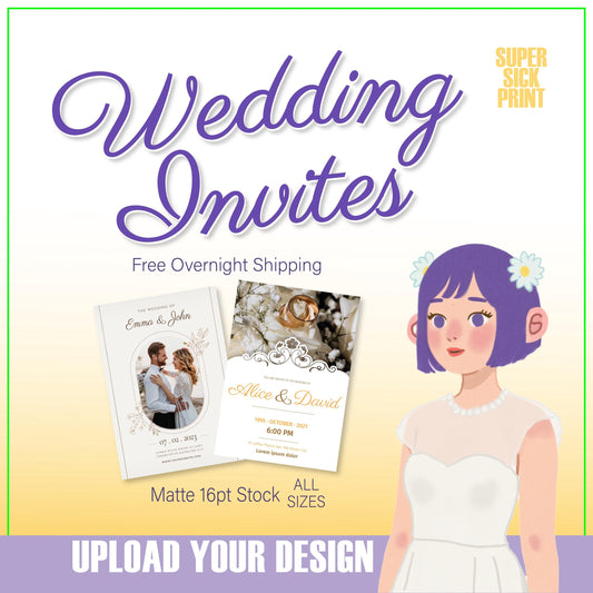Wedding Invites, Wedding Postcards, Wedding Printing, Save The Date Printing, Matte Stock, Custom Wedding Printing, FAST Free Shipping