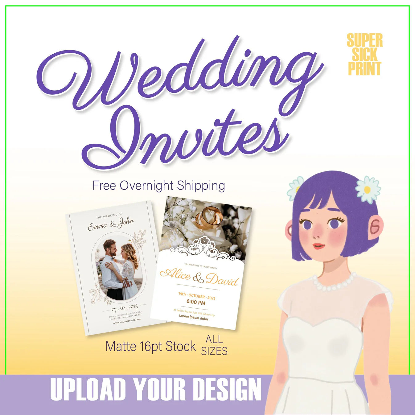 Custom Wedding Invites - Matte - main product photo