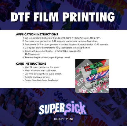 Custom DTF Film Gang Sheets - close-up detail