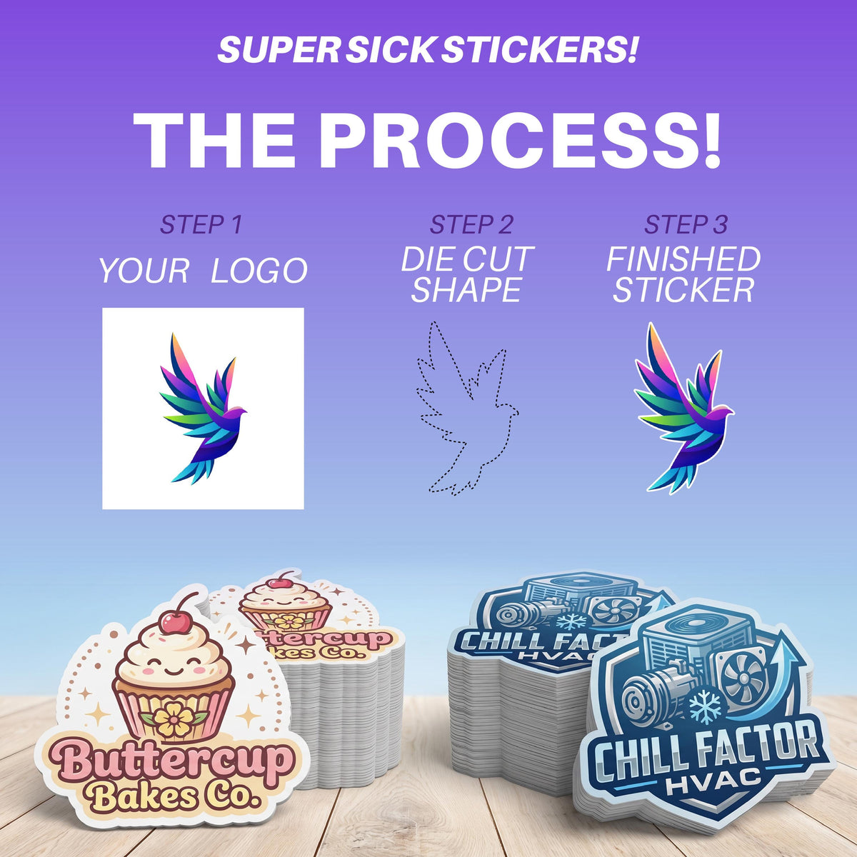 Custom stickers by Super Sick Printing