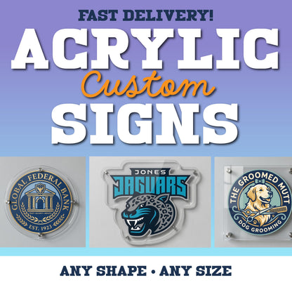 Custom acrylic sign by Super Sick Printing
