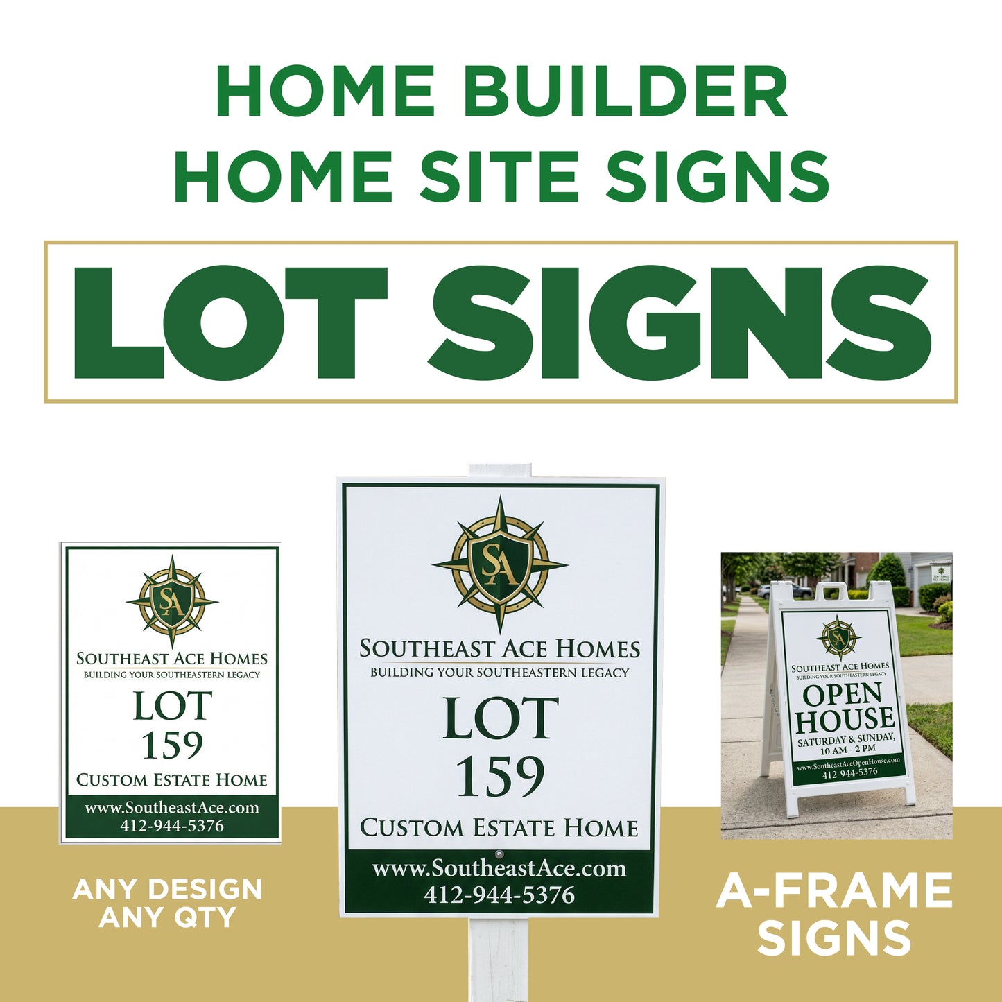 Lot Signs, Home Site Signs, A-Frame Signs - main product photo