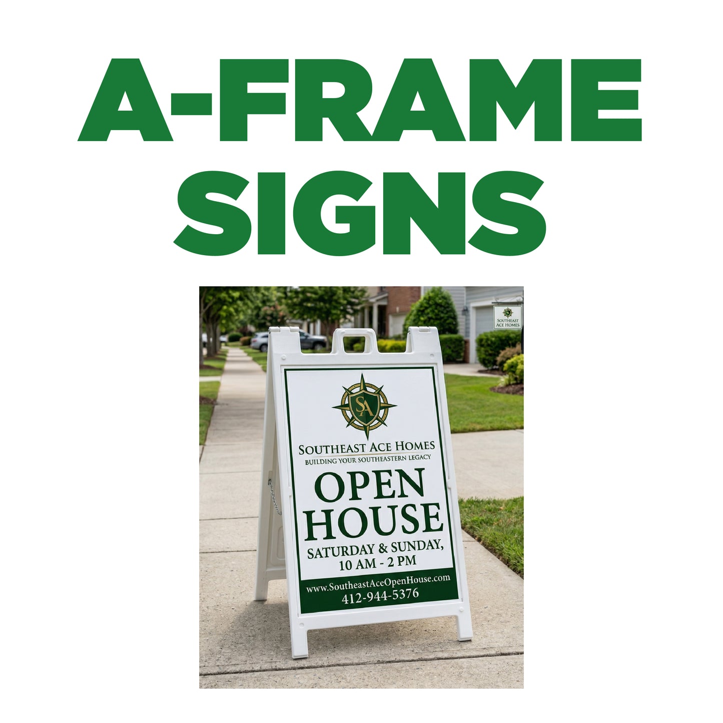 Lot Signs, Home Site Signs, A-Frame Signs - in use