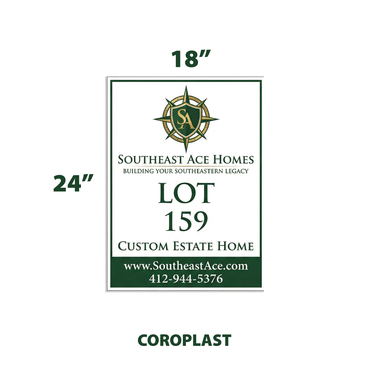 Lot Signs, Home Site Signs, A-Frame Signs - close-up detail
